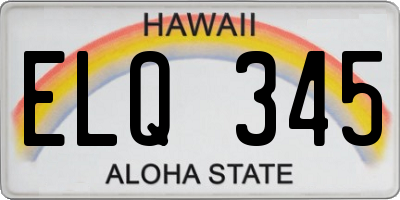 HI license plate ELQ345