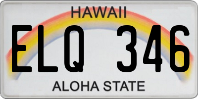 HI license plate ELQ346
