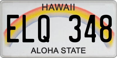 HI license plate ELQ348