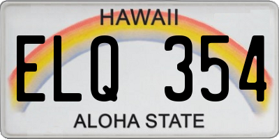 HI license plate ELQ354