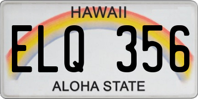 HI license plate ELQ356