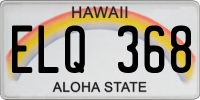 HI license plate ELQ368