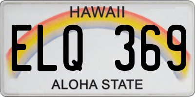 HI license plate ELQ369