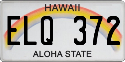 HI license plate ELQ372