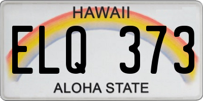 HI license plate ELQ373