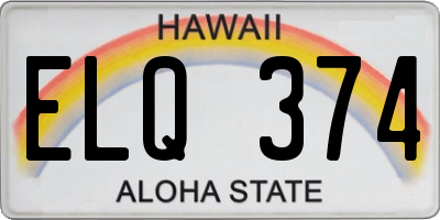 HI license plate ELQ374