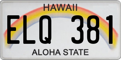 HI license plate ELQ381