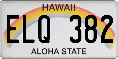 HI license plate ELQ382