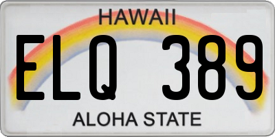 HI license plate ELQ389
