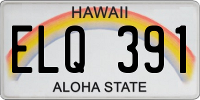 HI license plate ELQ391