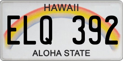 HI license plate ELQ392