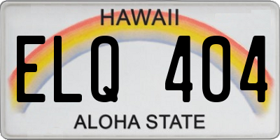 HI license plate ELQ404