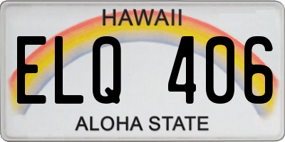 HI license plate ELQ406