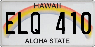 HI license plate ELQ410