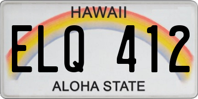 HI license plate ELQ412