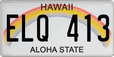 HI license plate ELQ413