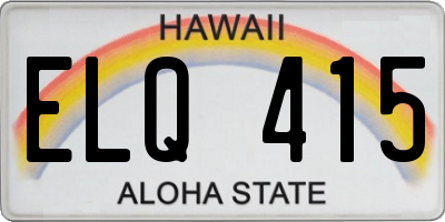 HI license plate ELQ415
