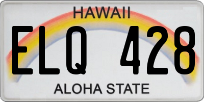 HI license plate ELQ428