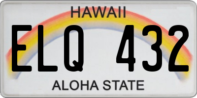 HI license plate ELQ432