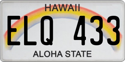 HI license plate ELQ433