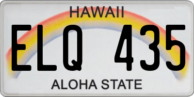 HI license plate ELQ435