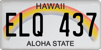 HI license plate ELQ437