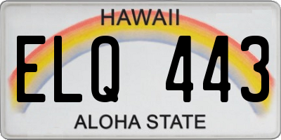 HI license plate ELQ443