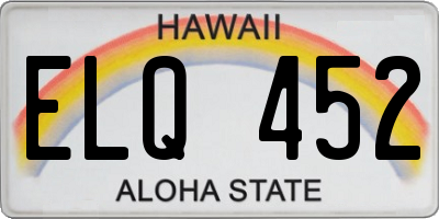 HI license plate ELQ452