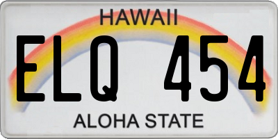 HI license plate ELQ454
