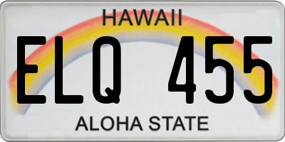 HI license plate ELQ455