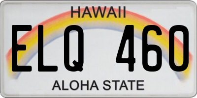 HI license plate ELQ460