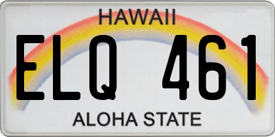 HI license plate ELQ461