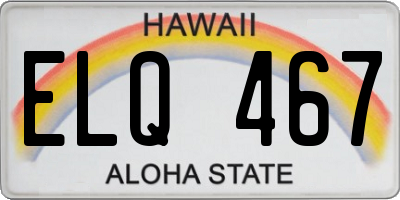 HI license plate ELQ467