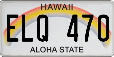 HI license plate ELQ470