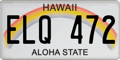 HI license plate ELQ472