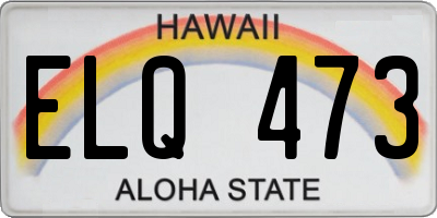 HI license plate ELQ473