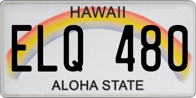 HI license plate ELQ480