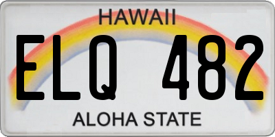 HI license plate ELQ482