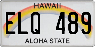 HI license plate ELQ489