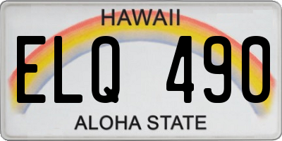 HI license plate ELQ490