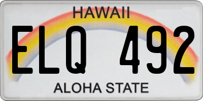 HI license plate ELQ492