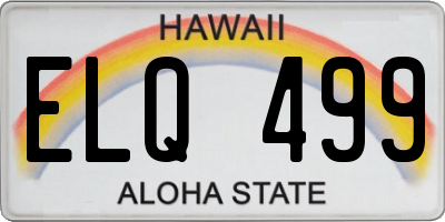 HI license plate ELQ499