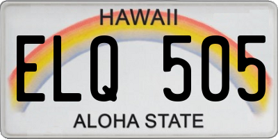 HI license plate ELQ505