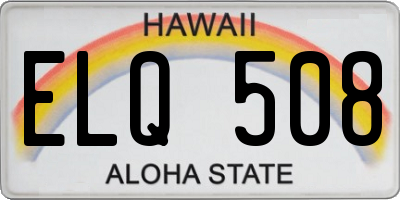 HI license plate ELQ508