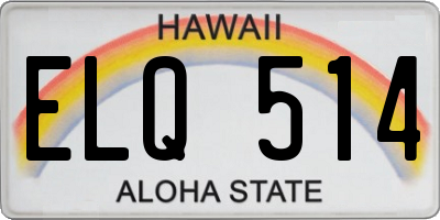 HI license plate ELQ514