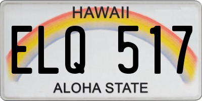 HI license plate ELQ517