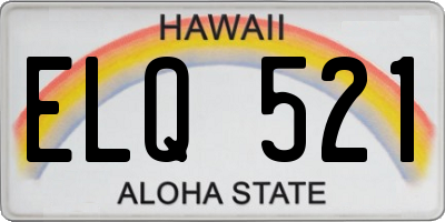 HI license plate ELQ521
