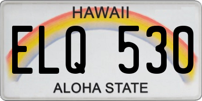 HI license plate ELQ530