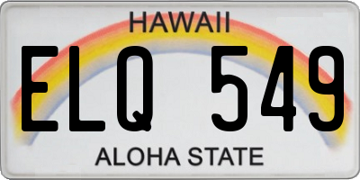 HI license plate ELQ549