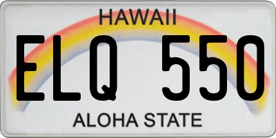 HI license plate ELQ550